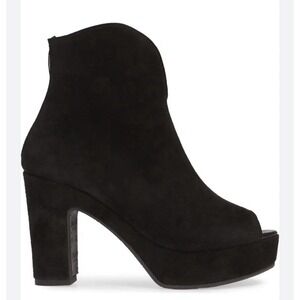 Cordani Tabbi Peep Toe Bootie Black Suede Size 40 US 9 Heeled